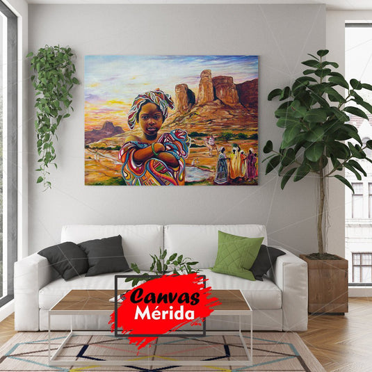 Arte Africano Niña - Canvas Mérida Fine Print Art
