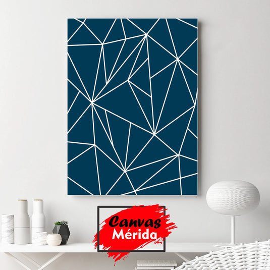 Patrón geométrico abstracto con líneas blancas entrecruzadas sobre fondo azul marino