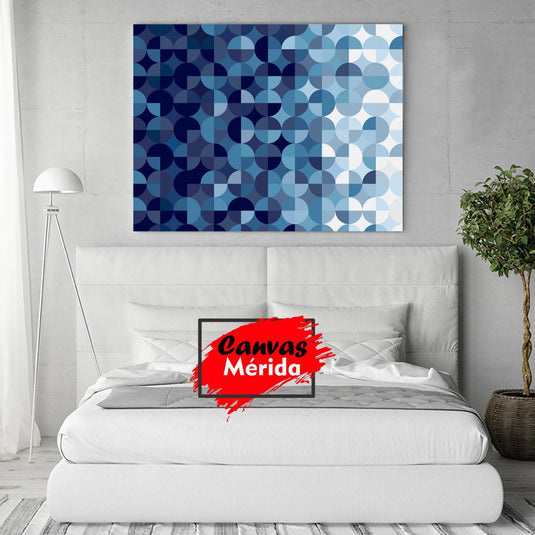 Tessela de círculos azules superpuestos en gradiente