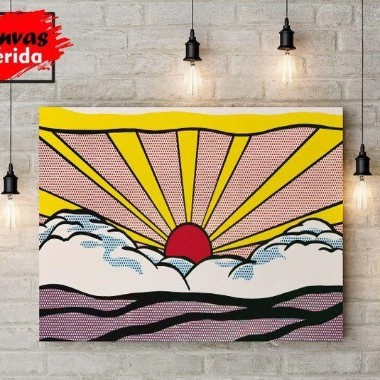 Lichtenstein Sunrise amanecer arte pop puntos