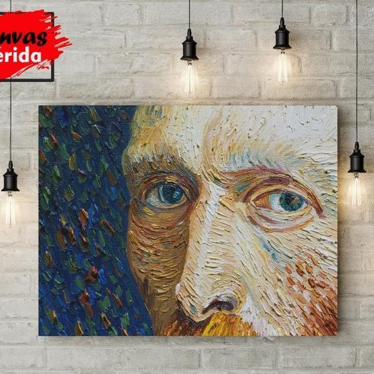 Van Gogh autorretrato primer plano pincelada texturizada