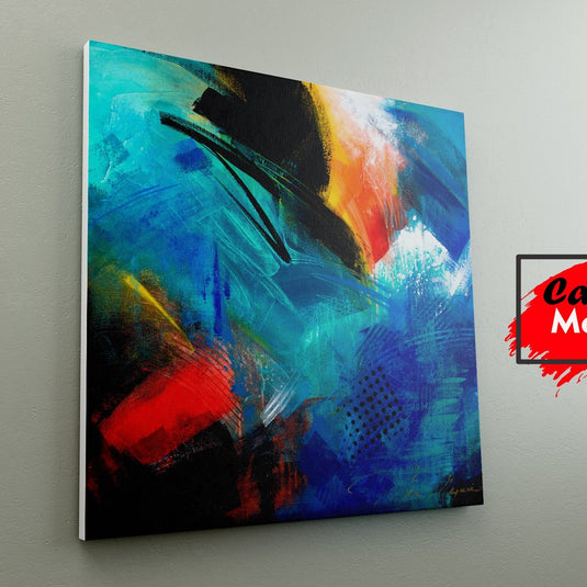 Azul Abstracto - Canvas Mérida Fine Print Art