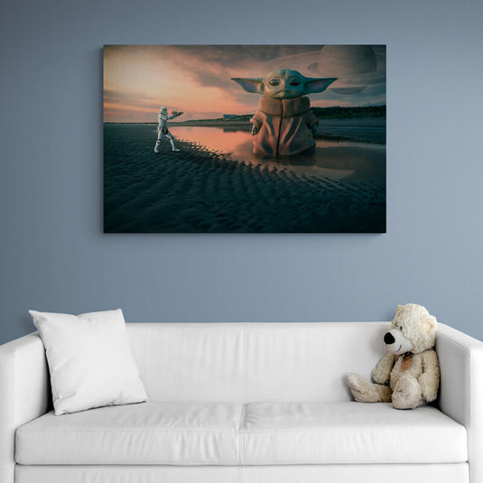Baby Joda Stormtroopers - Canvas Mérida Fine Print Art