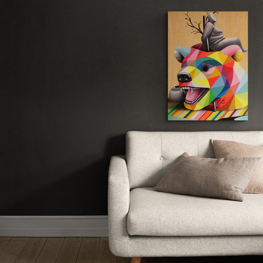 Bear Hunter - Canvas Mérida Fine Print Art