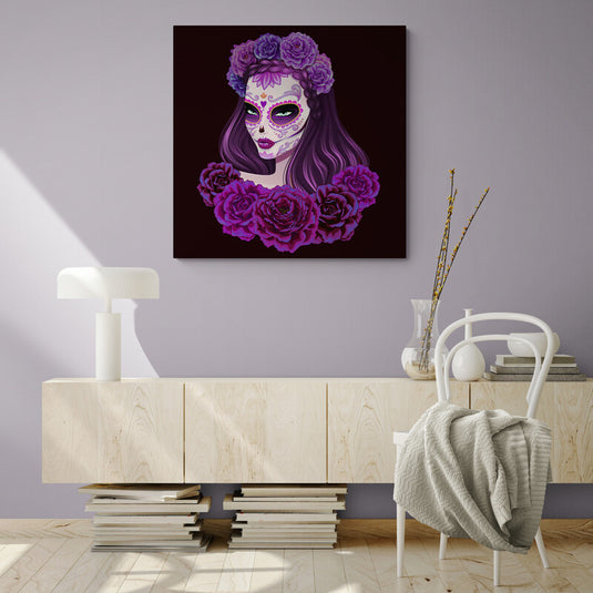 Beautiful Sugar Skull - Canvas Mérida Fine Print Art