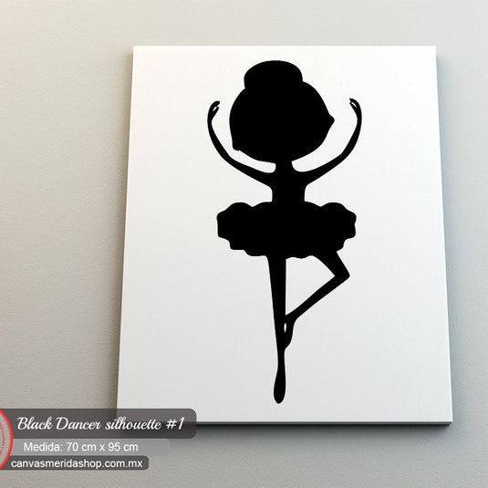 Silueta de Bailarina en Posición de Baile sobre Fondo Blanco con Efecto de Goteo Artístico