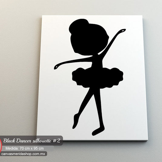 Silueta de bailarina en pose de ballet sobre fondo blanco