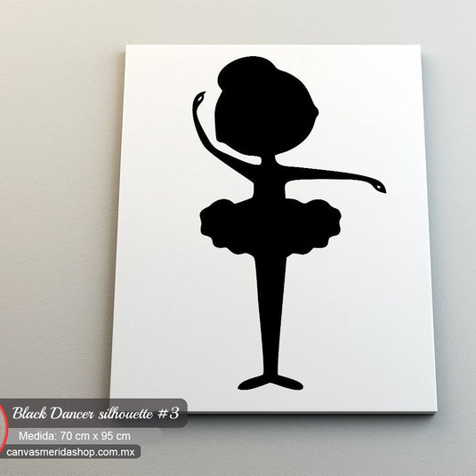 Black Dancer Silhouette #3 (vertical) - Canvas Mérida Fine Print Art