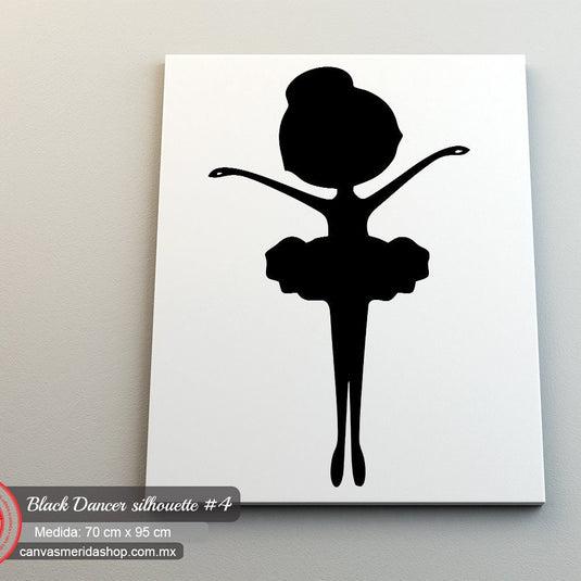 Silueta Estilizada de Bailarina Clásica en Tutú en Fondo Blanco