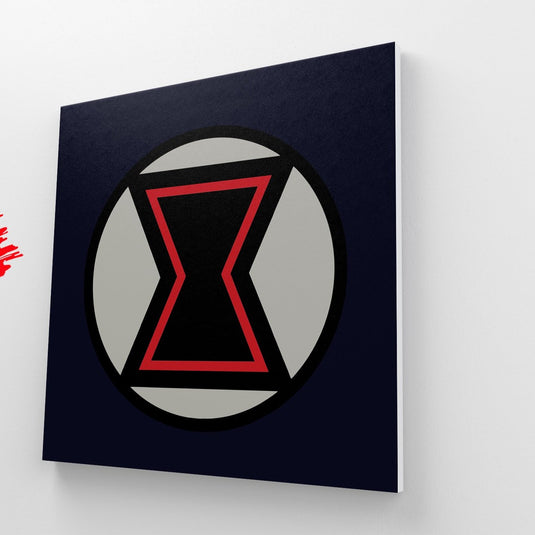 Cuadro decorativo minimalista y moderno en blanco y negro con formas geométricas y contraste de colores