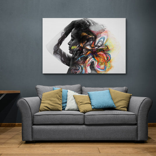 Black Woman Color - Canvas Mérida Fine Print Art