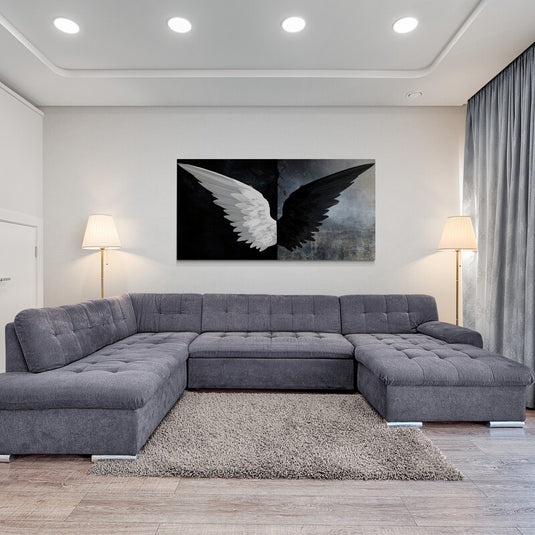 Black and White Wing - Canvas Mérida Fine Print Art