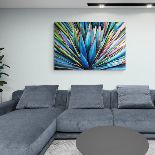 Blue Glow Agave - Canvas Mérida Fine Print Art