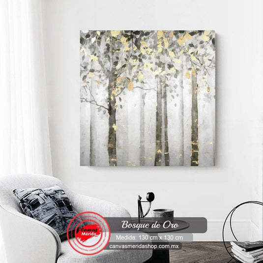 Bosque de Oro (abstracto) - Canvas Mérida Fine Print Art