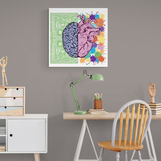 Brain and Heart Map - Canvas Mérida Fine Print Art