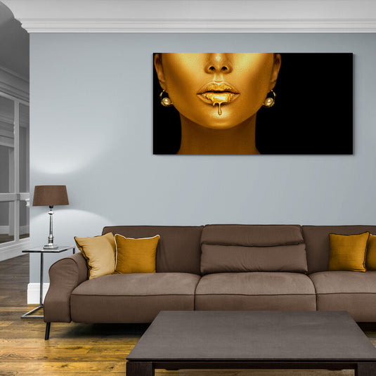 Bronze Lipped Woman 1 - Canvas Mérida Fine Print Art