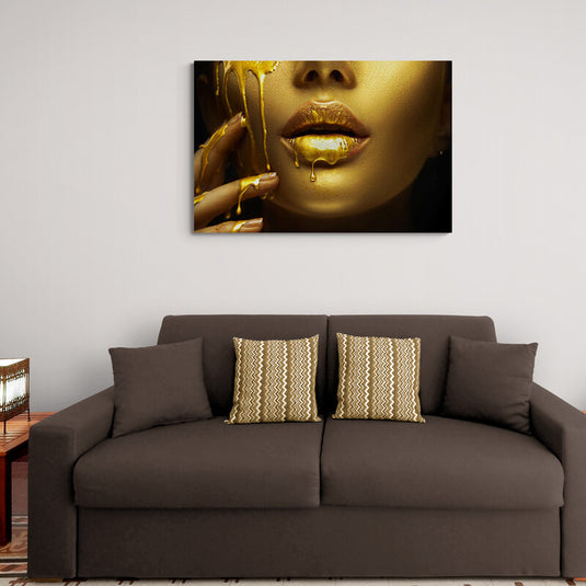Bronze Lipped Woman - Canvas Mérida Fine Print Art