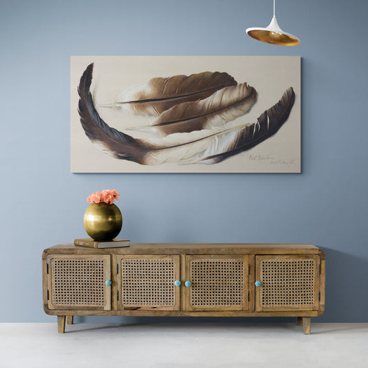 Brown Feathers - Canvas Mérida Fine Print Art