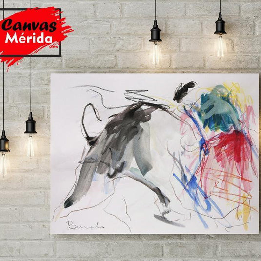 Obra abstracta dinámica en colores