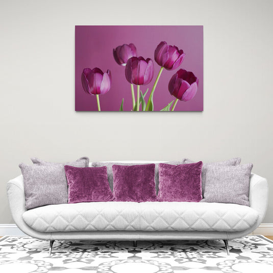 Burgundy Tulips - Canvas Mérida Fine Print Art