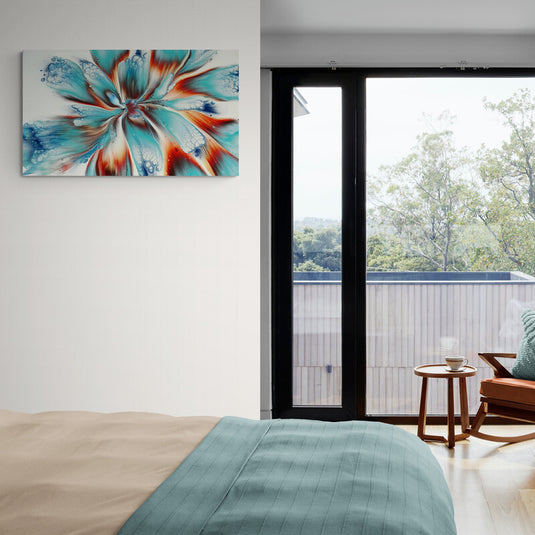 Abstracción artística que imita alas de mariposa en pintura fluida