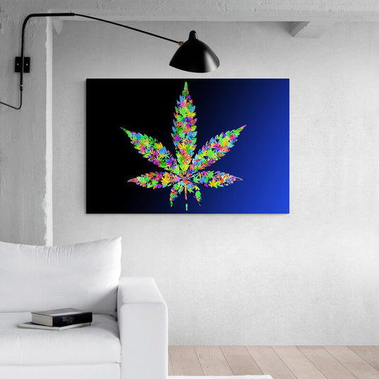 Cannabis Multicolor - Canvas Mérida Fine Print Art
