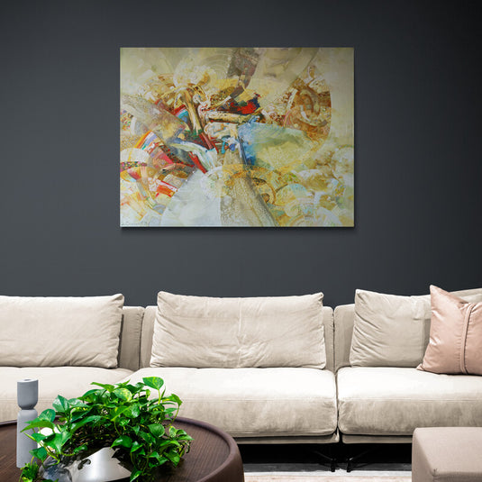 Abstracción lírica formas orgánicas geométricas colores suaves