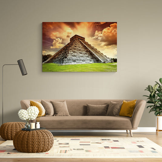 Castillo de Chichen Itzá II - Canvas Mérida Fine Print Art