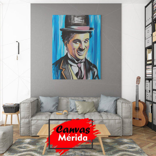 Charles Chaplin Fondo azul - Canvas Mérida Fine Print Art