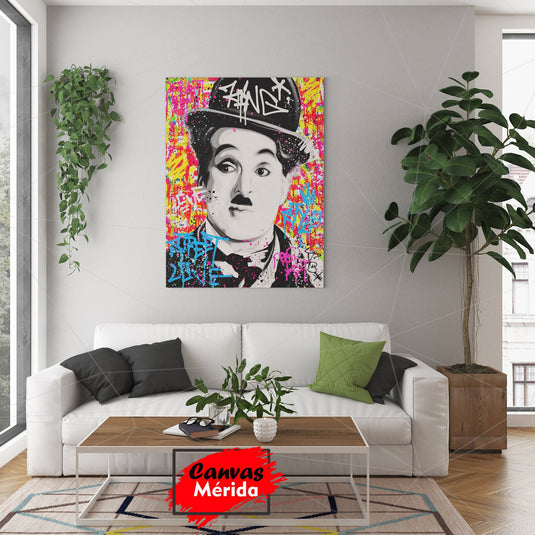 Charles Chaplin Graffiti - Canvas Mérida Fine Print Art
