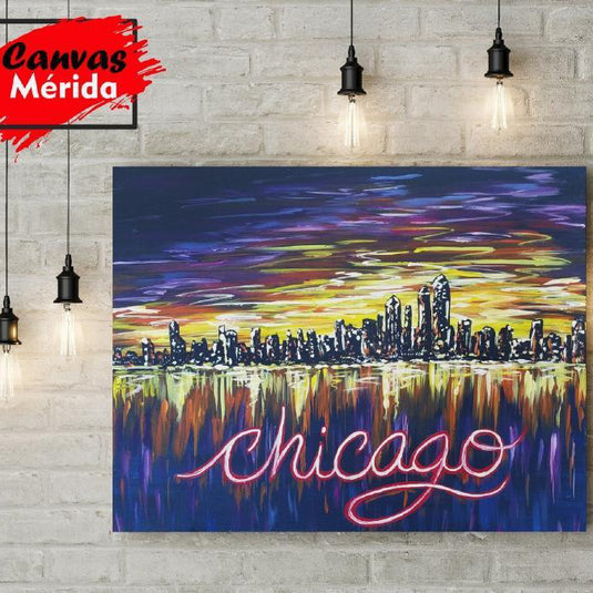 Chicago Skyline Number 3 - Canvas Mérida Fine Print Art