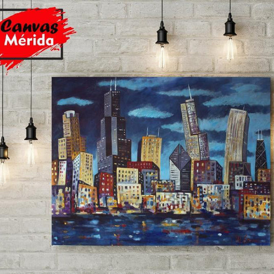 Chicago Skyline Number 5 - Canvas Mérida Fine Print Art