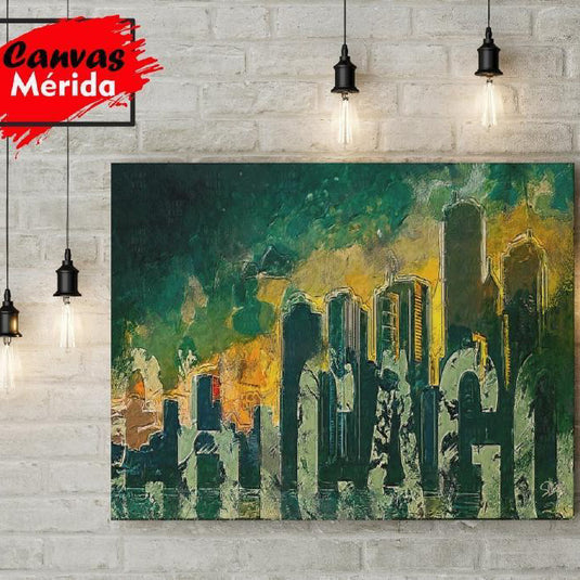 Chicago Skyline Number 6 - Canvas Mérida Fine Print Art