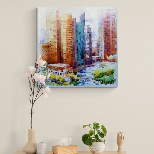 City Painting - Canvas Mérida Fine Print Art