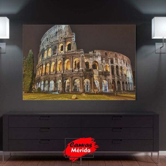Coliseo Romano de Noche - Canvas Mérida Fine Print Art