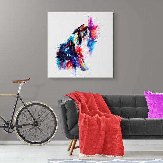 Gato abstracto en acuarela vibrante