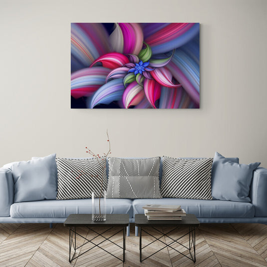 Floración Cósmica: Dinamismo Digital en Arte