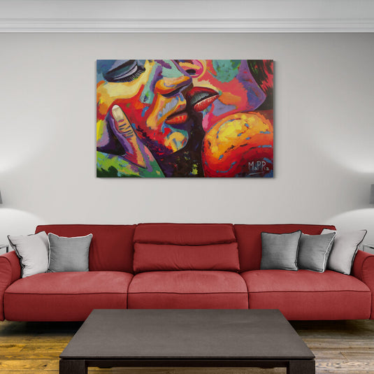 Colorful Kiss - Canvas Mérida Fine Print Art