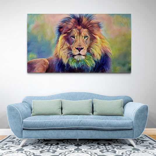 León majestuoso en colores pastel