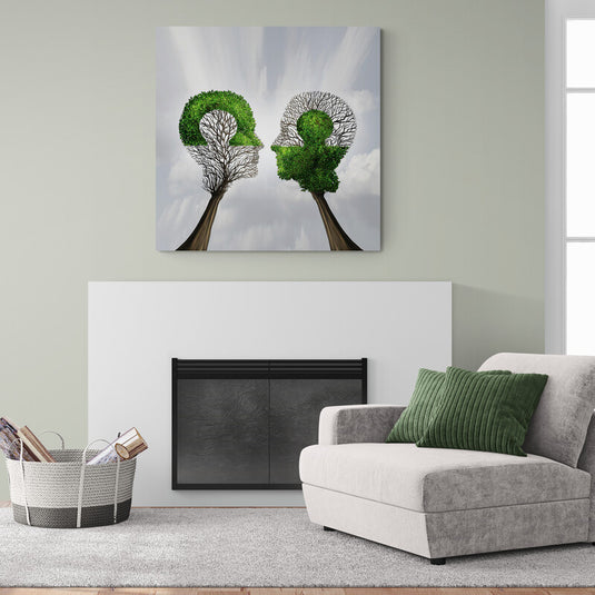 Árboles_de_Perfil_Conformando_Rostros_en_Fondo_Gris_y_Hojas_en_Forma_de_Piezas_de_Rompecabezas_Arte_Surrealista