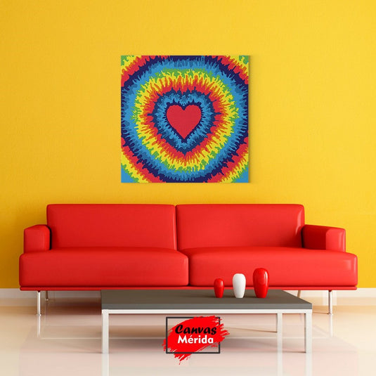 Corazón Arcoiris (abstracto) - Canvas Mérida Fine Print Art