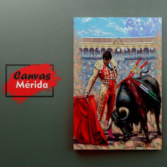 Cuadro panorámico de elefantes en un gesto de afecto