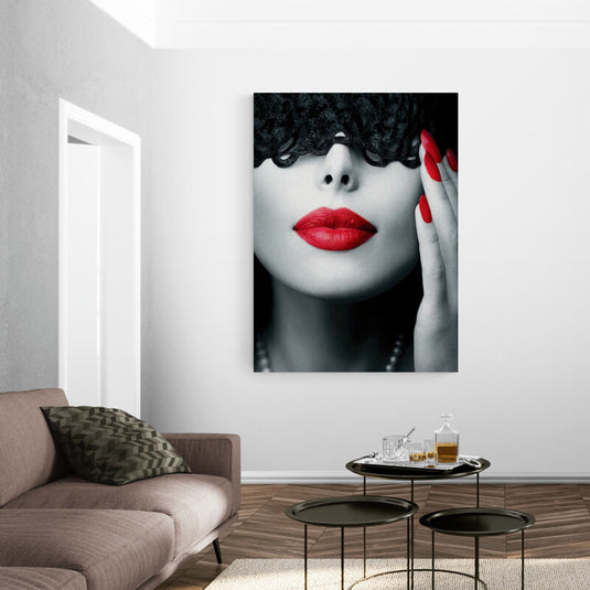 Dama de Labios Rojos #2 - Canvas Mérida Fine Print Art