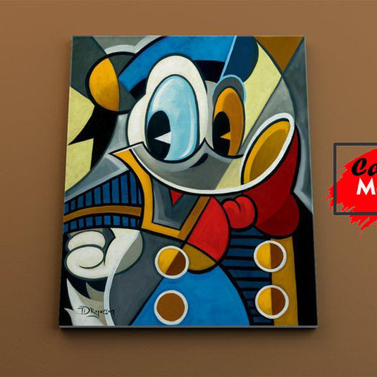 Cuadro decorativo cubista de Pato Donald en estilo abstracto moderno
