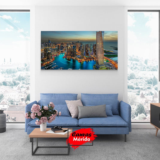 Dubai por la Noche - Canvas Mérida Fine Print Art