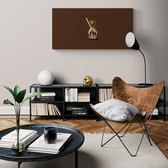 E.T.E disfrazado de Bebé Yoda contra fondo café - arte pop y crossover de ciencia ficción