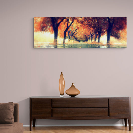 Cuadro_decorativo_camino_lluvioso_con_arboles_otoñales_cafe_naranja_amarillo