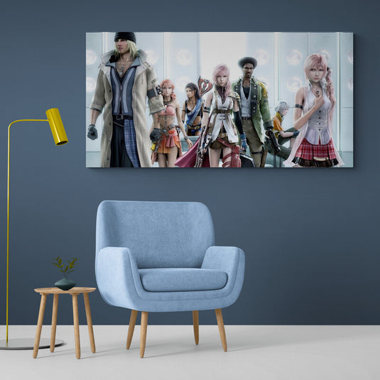 Cuadro decorativo Final Fantasy personajes principales arte épico en lienzo