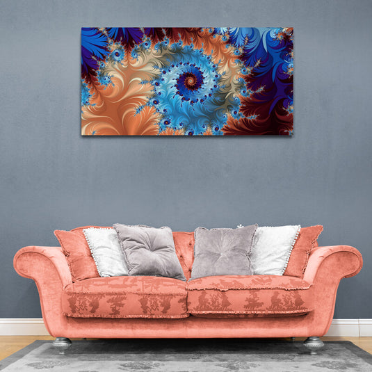 Fractal Azul y Durazno - Canvas Mérida Fine Print Art