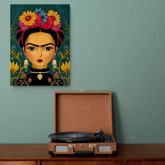 Frida Flores de Colores - Canvas Mérida Fine Print Art